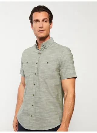 Regular Fit Short Sleeve Poplin Men's Shirt 