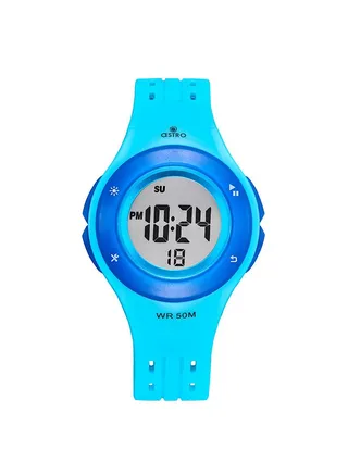 Kids Unisex Digital Round Shape Polyurethane Wrist Watch A23901-PPLN - 38 Mm 