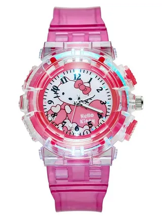 Hellokitty Student Cartoon Watch Luminous Watch Pink 
