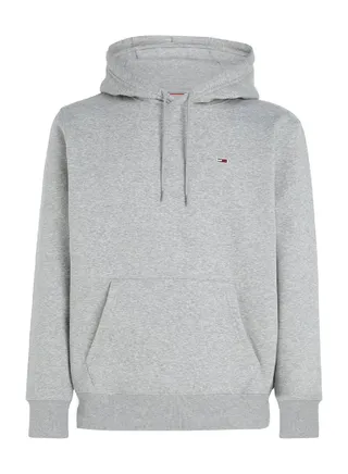 Men's Fleece Flag Patch Hoody Sweatshirt, Grey 