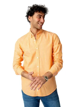 SLIM FIT STRIPED LINEN SHIRT 