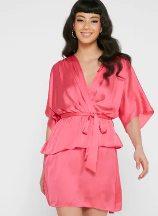 Belted Ruffle Detail Skaterdress