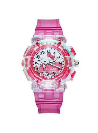 Hellokitty Student Cartoon Watch Luminous Watch Pink 