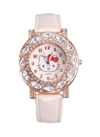 Girls' Leather Strap Wrist Watch NR262 - 40 mm - Pink 