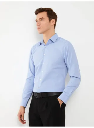 Slim Fit Men's Long Sleeve Patterned Shirt 