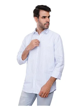 Coup Regular Fit Strip Shirt For Men Color SkyBlue 