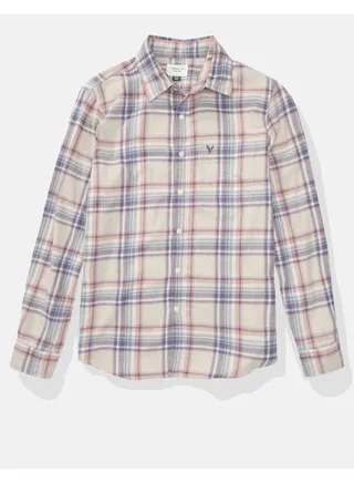 AE Slim Fit Plaid Button-Up Shirt 