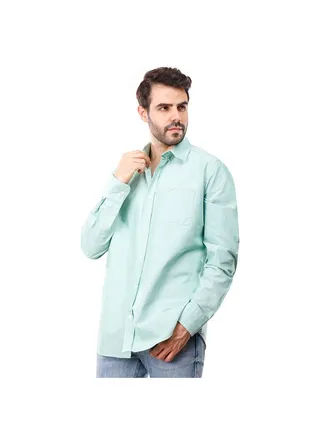 COUP Custom Fit Basic Shirt For Men - Green - M 