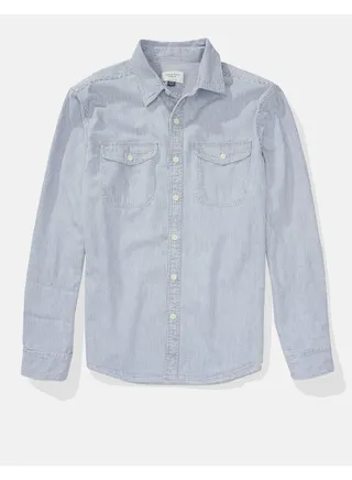 AE Long Sleeve Denim Button-Up Shirt 