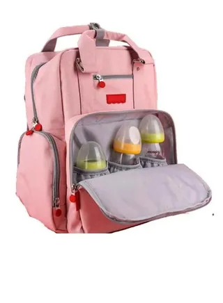Multi-Functional Multi-Layer Durable And Stain Resistant Infant Backpack - Pink 