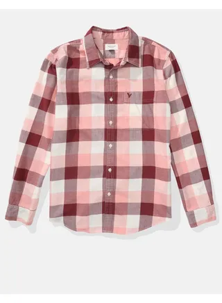 AE Slim Fit Plaid Button-Up Shirt 