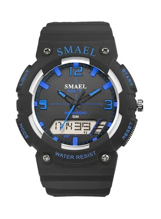 kids_unisex Water Resistant Rubber Analog+Digital Watch Smael-46-BLA-LAN 