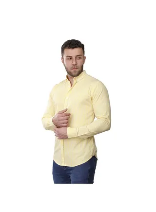Coup Strip Shirt For Men - Slim Fit - Yellow & White 