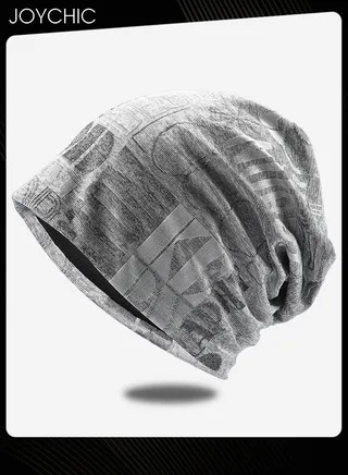 Cotton Slouchy Beanie Spring Autumn Skull Cap Hip-Hop Running Adult Dwarf Hat Breathable Chemo Cap for Men Women Grey 