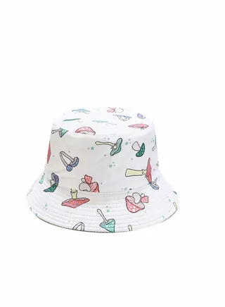 Bucket Hat, Fashion Mushroom Pattern Hat, Reversible Summer Sun Cap for Women Men Outdoor Travel 