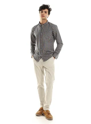 Teal Checkered Casual Shirt with Full Sleeves 