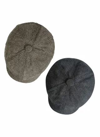 2 Pack Newsboy Hats for Men Classic 8 Panel Wool Blend Gatsby Ivy Hat 