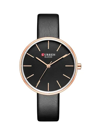 girls Leather Strap Analog Wrist Watch C9042L-1 - 37 mm - Black 