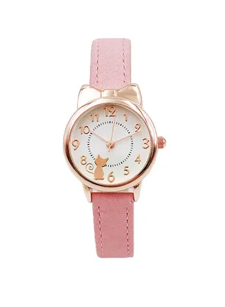 Quartz Girls Kids Watches with Waterproof Watches with Cartoon Cat Pattern, Japanese Movement Wristwatch for Kids Girls Kids Toys Accessories 