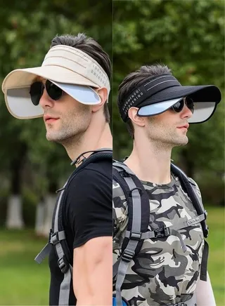 2-Piece Adjustable Sun Visor The Brim Of The Hat Can Be Manually Widened Fashionable Duck Tongue Sunshade Hat 