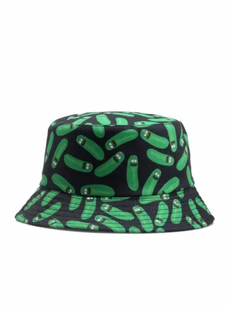 Bucket Hat, Cartoon Cucumber Print Hat, Reversible Summer Sun Cap for Women Men Outdoor Travel 