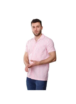 Coup Strip Shirt For Men - Regular Fit - Pink & White 
