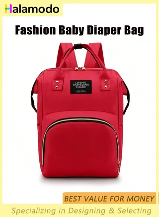 Red Baby Diaper Bag Backpack, Waterproof Large Multifunction Backpack, Capacity Baby Bag for Boys and Girls 