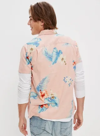 AE Tropical Button-Up Resort Shirt 