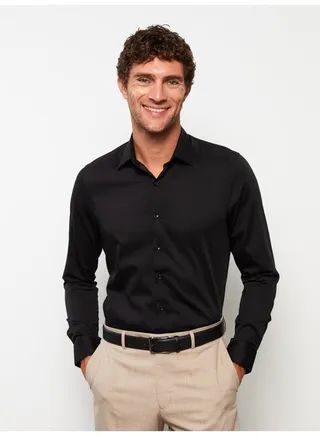 Slim Fit Long Sleeve Men's Shirt 