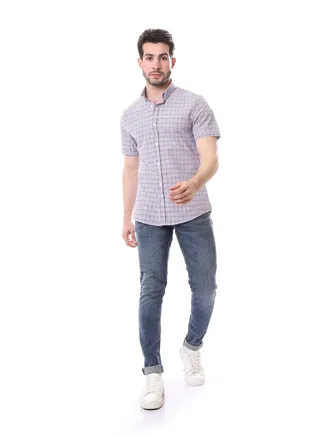 Colorful Gingham Pattern Summer Shirt - Multicolour 