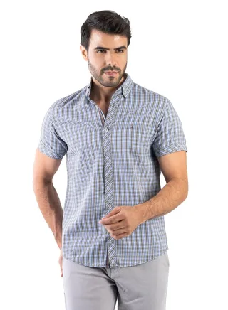 Men's Shirt - Made Of Cotton - Olive - Multicolor 