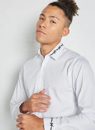 Barb Embroidered Shirt White 