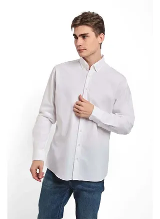 Fancy Regular Fit Oxford Cotton Shirt With Long Sleeves 