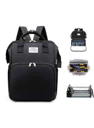 Diaper Bag Backpack,Waterproof Diaper Changing Totes,Multi-Function Travel Portable Bassinet Backpack Mommy Bag 