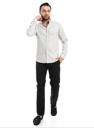 Charcoal Full Front Buttons Closure Men Shirt_Charcoal 