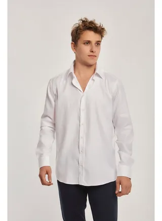 L/S Classic Business plain double cuff 