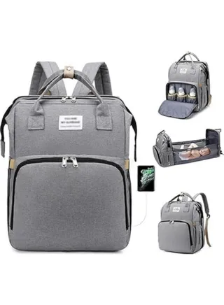 Diaper Bag Backpack,Waterproof Diaper Changing Totes,Multi-Function Travel Portable Bassinet Backpack Mommy Bag 