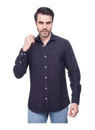 Coup - Solid Oxford Shirt with Long Sleeves 