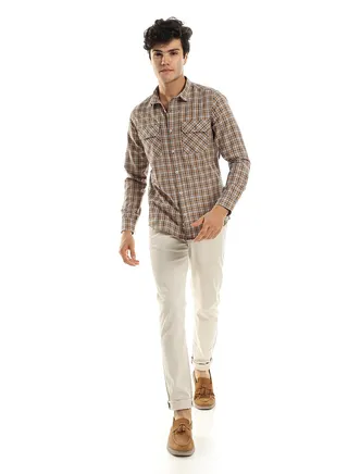 Full Buttoned Checkered Cotton Shirt 