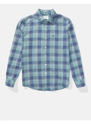 AE Slim Fit Plaid Button-Up Shirt 