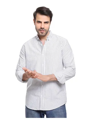 Coup - Stripe Oxford Shirt with Long Sleeves 