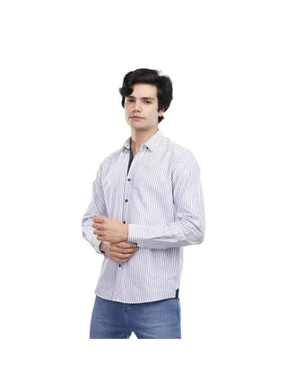 Coup Strip Shirt For Men - Regular Fit - Navy & White 