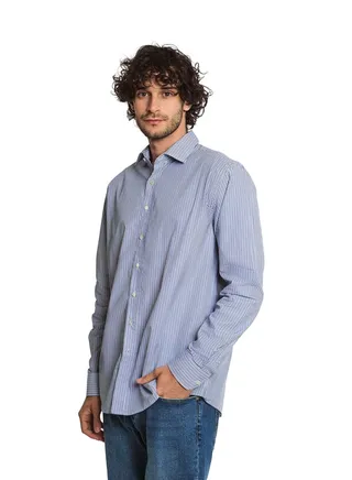 Fancy Regular Fit Cotton Shirt With Spread Collar And Long Sleeves 