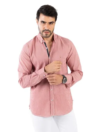 Men's Shirt - Made Of Cotton - Red 