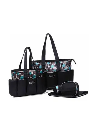 5-Piece Toiletry Interior Divided Diaper Bag Set 