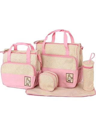5-Piece Baby Nappy Travel Tote Handbag Set 