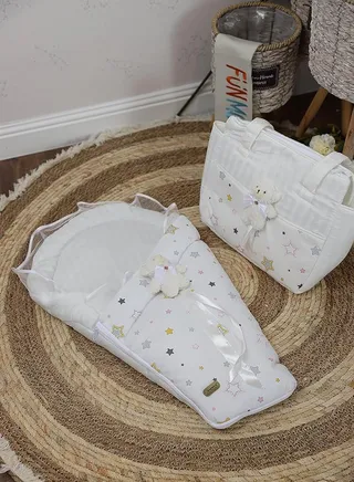 Diaper Bag Portable Storage Bag Cute Bear Colorful Stars 