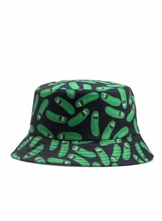 Bucket Hat, Cartoon Cucumber Print Reversible Summer Sun Cap for Women Men Outdoor Travel 