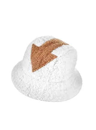 Bucket Hat Arrowhead Pattern Warm Cap Faux Fur Fisherman Winter for Women Girls Men, White Fluffy Cosplay Costume Adult (Unisex) 