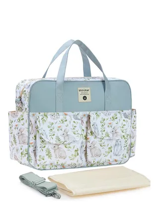 Multifunctional  Rabbit Print Travel Nappy Bag With High-Quality Material 